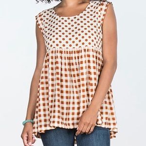 Matilda Jane Orange and Cream Tank Top